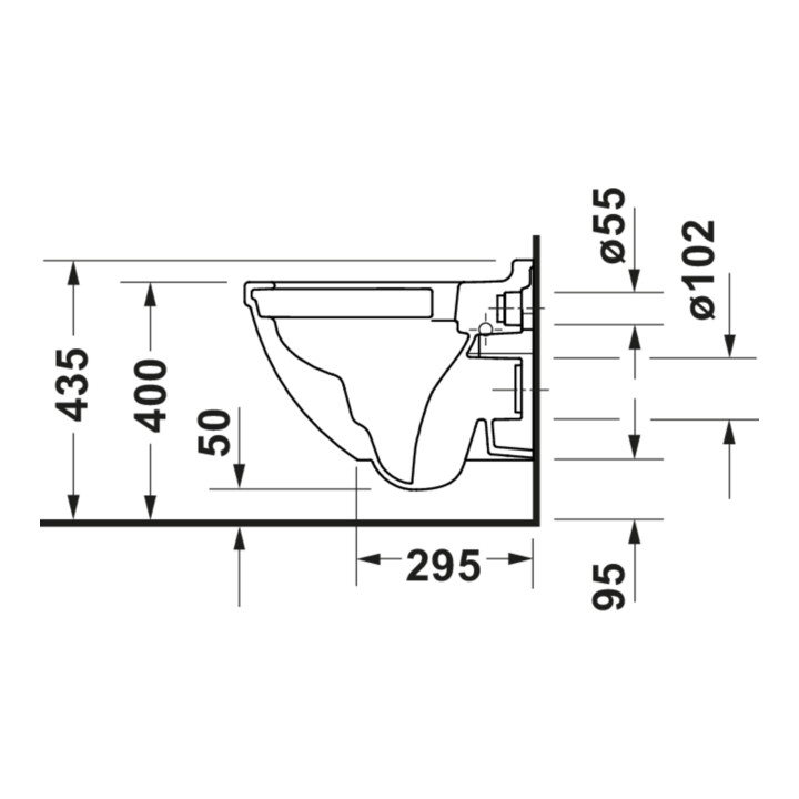 Duravit Starck 3 Compact WC suspendu, cuvette profonde 37x48,5 cm, 4,5 l, sans bride, avec fixation, blanc