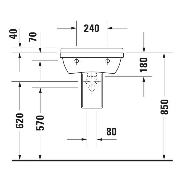 Duravit Starck 3 lavabo 50x36 cm, blanc, m HL, ÜL, plan robinetterie