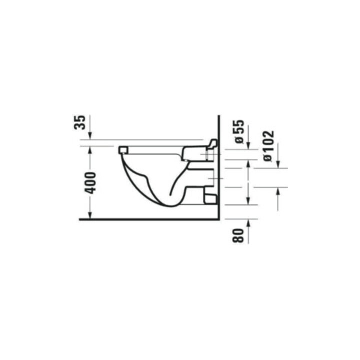 Duravit Starck 3 WC suspendu, cuvette profonde 36,5x54 cm, 4,5 l, blanc