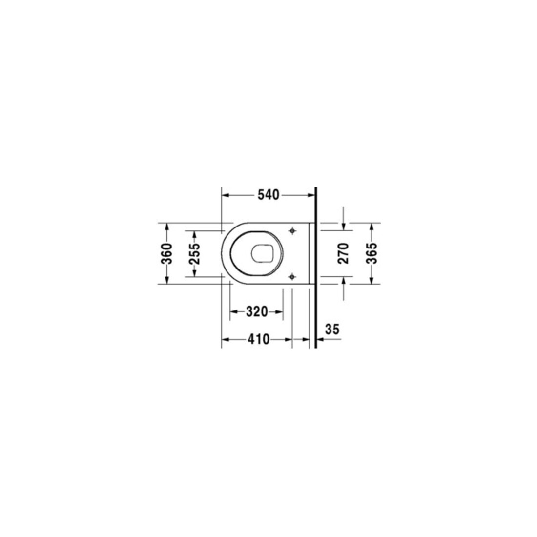 Duravit Starck 3 WC suspendu, cuvette profonde 36,5x54 cm, 4,5 l, blanc