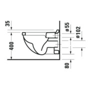 Duravit Starck 3 WC suspendu, cuvette profonde 36,5x54 cm, 4,5 l, blanc-4