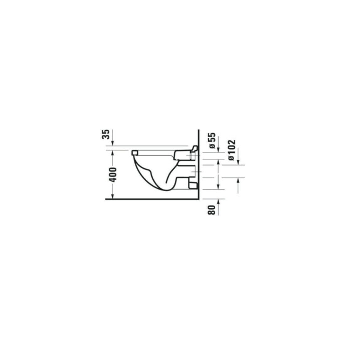 Duravit Starck 3 WC suspendu, cuvette profonde 36,5x54 cm, 4,5 l, blanc