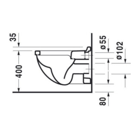 Duravit Starck 3 WC suspendu, cuvette profonde 36,5x54 cm, 4,5 l, blanc