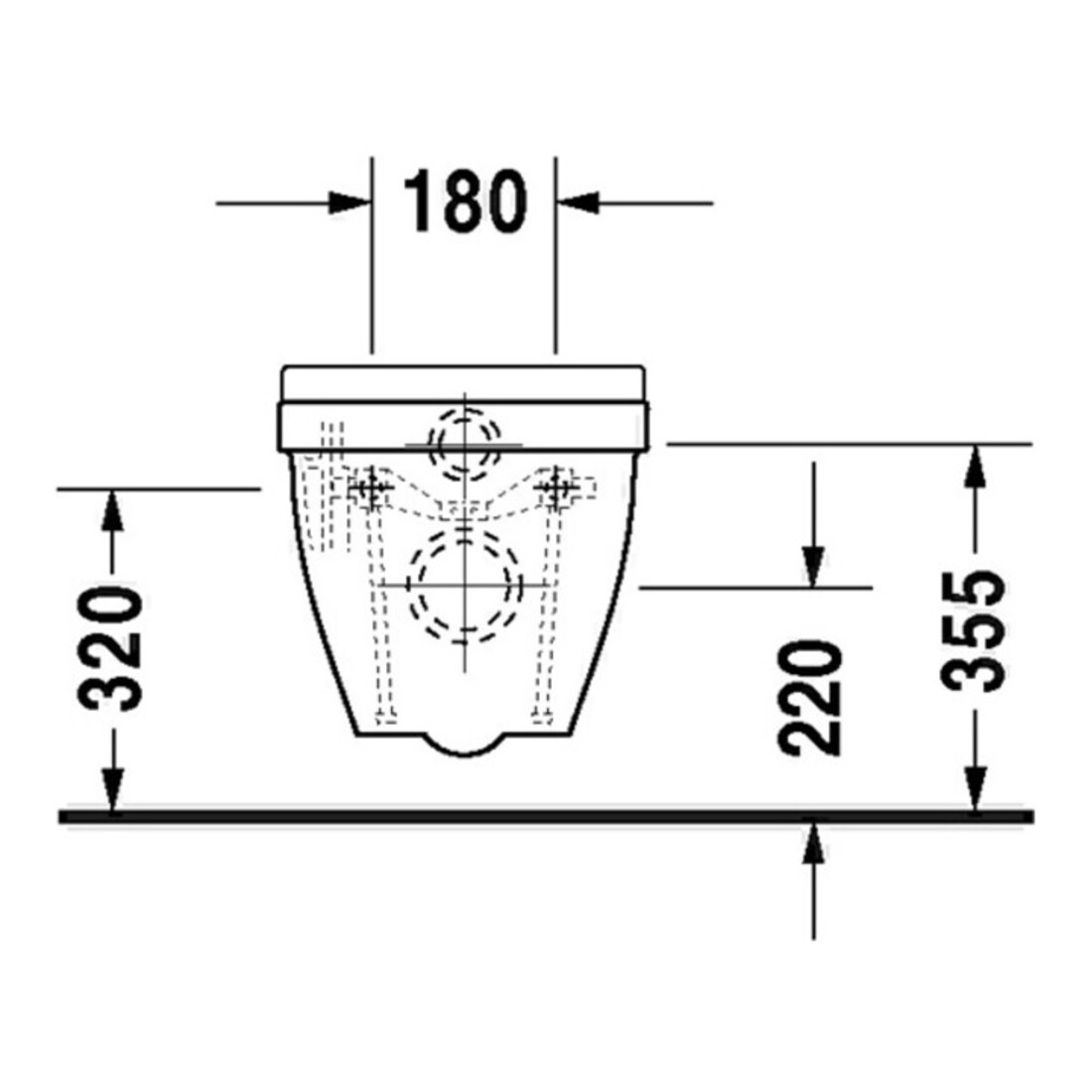 Duravit Starck 3 WC suspendu, cuvette profonde 36,5x62 cm, 6 l, blanc