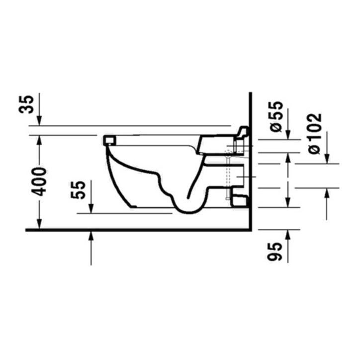 Duravit Starck 3 WC suspendu, cuvette profonde 36,5x62 cm, 6 l, blanc