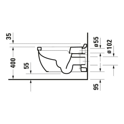 Duravit Starck 3 WC suspendu, cuvette profonde 37x62 cm, 4,5 l, fermé, blanc
