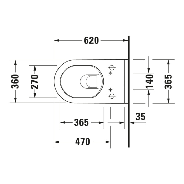 Duravit Starck 3 WC suspendu, cuvette profonde 37x62 cm, 4,5 l, fermé, blanc