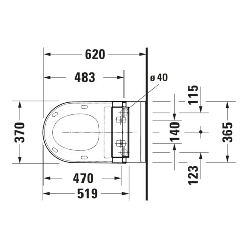 Duravit Starck 3 WC suspendu, cuvette profonde 37x62 cm, 4,5 l, fermé, blanc