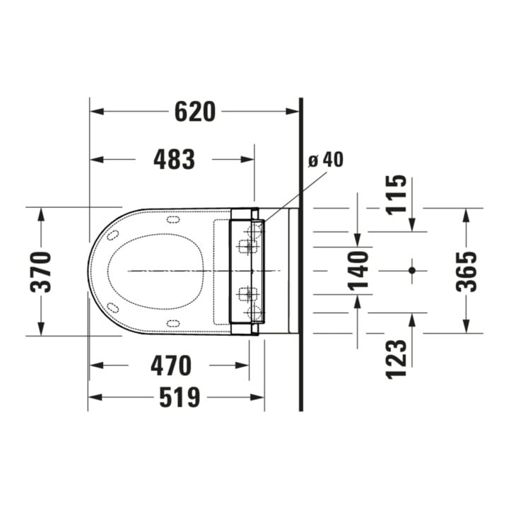 Duravit Starck 3 WC suspendu, cuvette profonde 37x62 cm, 4,5 l, fermé, blanc