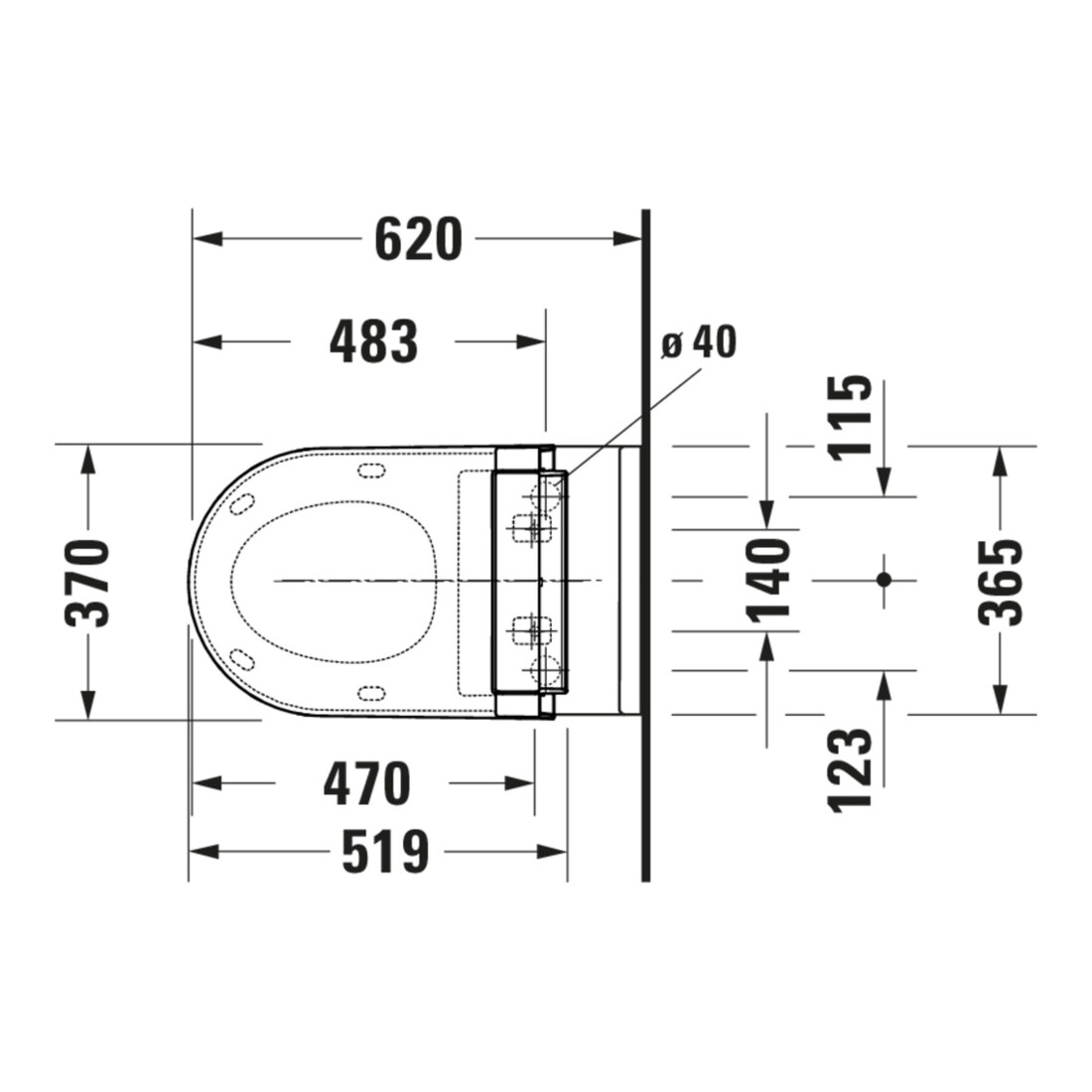 Duravit Starck 3 WC suspendu, cuvette profonde 37x62 cm, 4,5 l, fermé, blanc