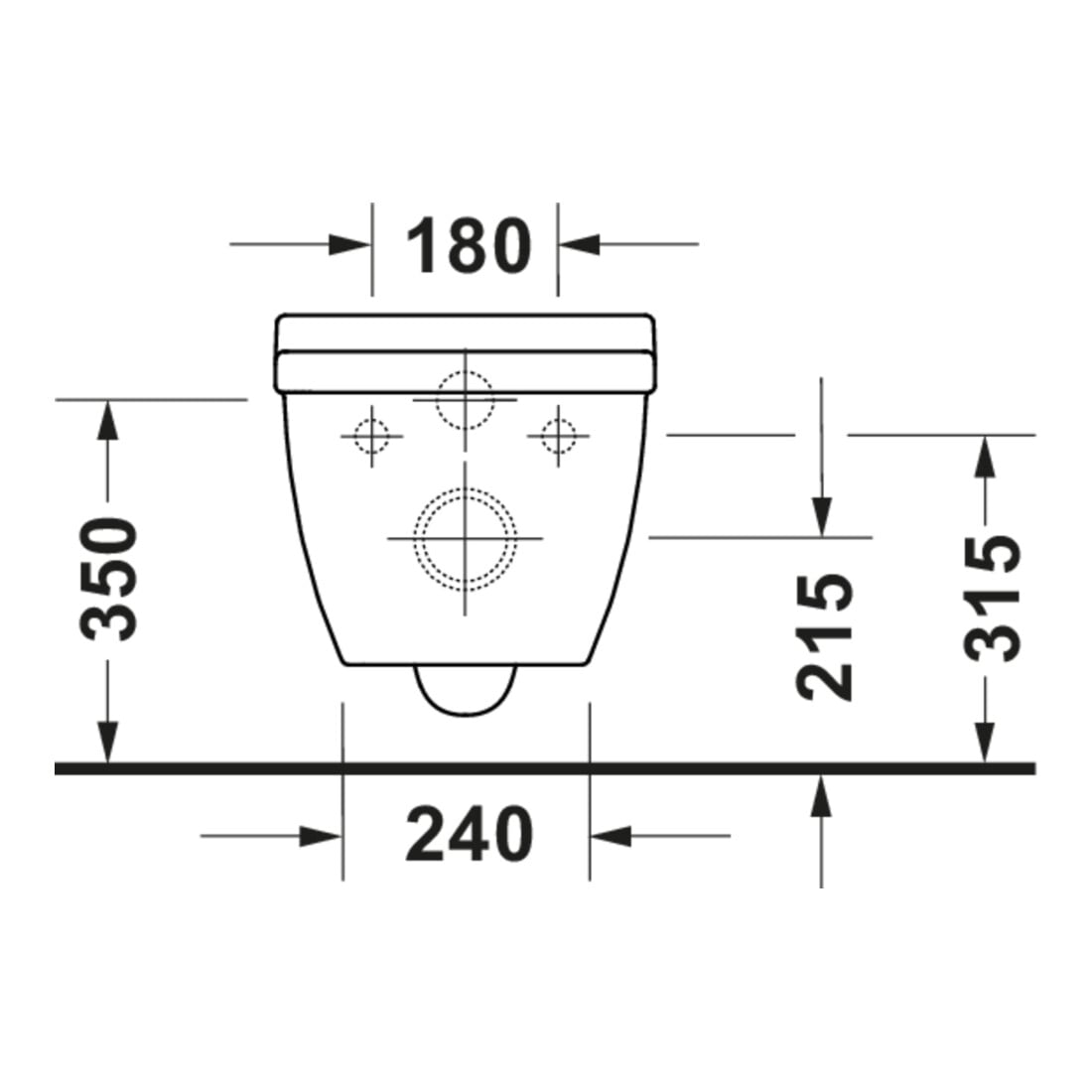 Duravit Starck 3 WC suspendu, cuvette profonde 37x62 cm, 4,5 l, sans rebord, blanc