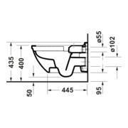 Duravit Starck 3 WC suspendu, cuvette profonde 37x62 cm, 4,5 l, sans rebord, blanc-4