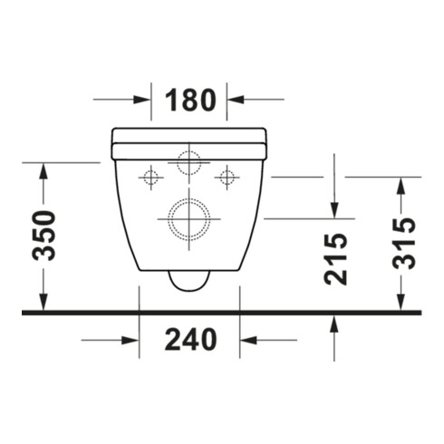 Duravit Starck 3 WC suspendu, cuvette profonde 37x62 cm, 4,5 l, sans rebord, blanc
