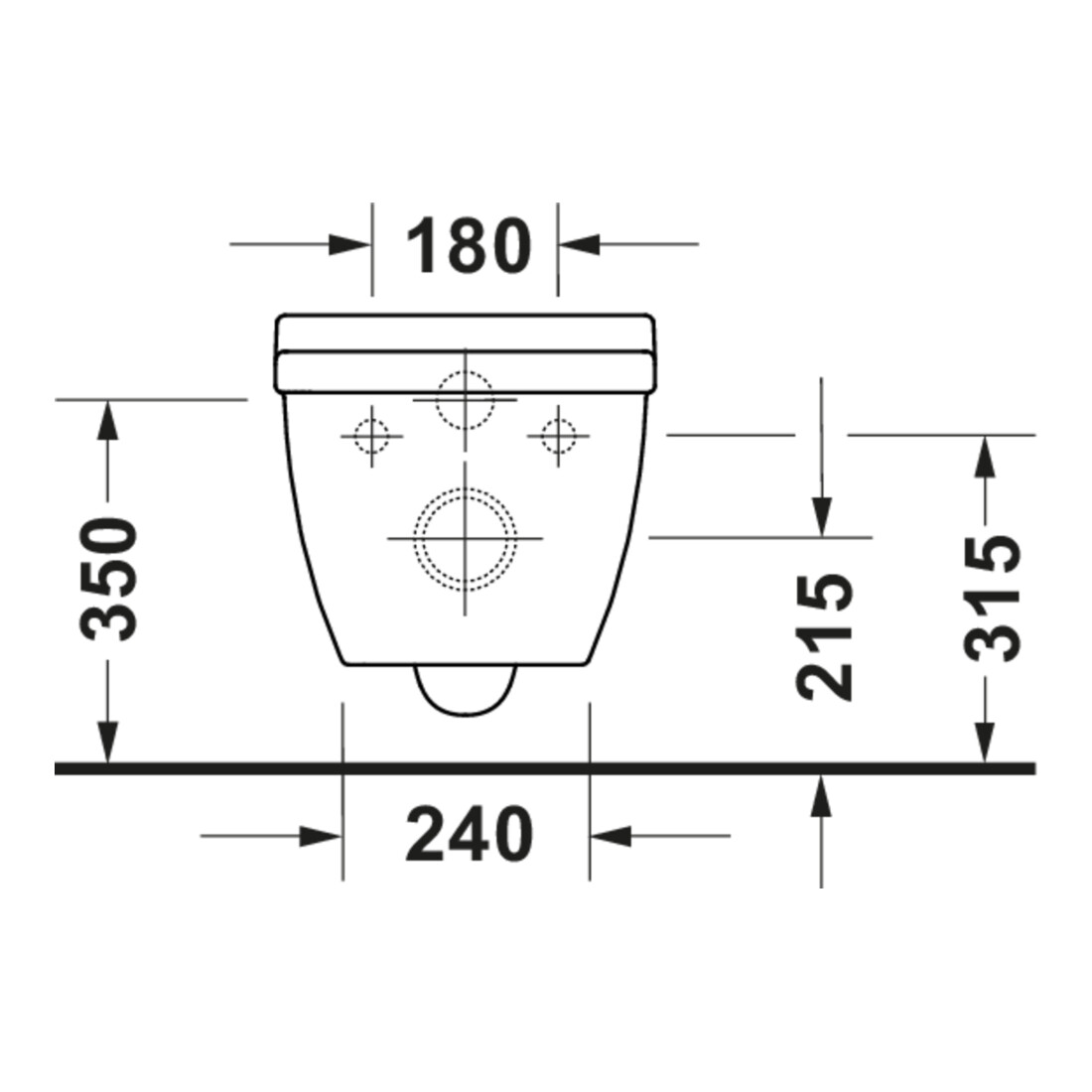 Duravit Starck 3 WC suspendu, cuvette profonde 37x62 cm, 4,5 l, sans rebord, blanc