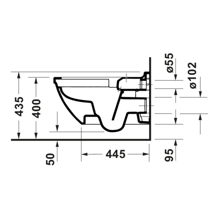 Duravit Starck 3 WC suspendu, cuvette profonde 37x62 cm, 4,5 l, sans rebord, blanc