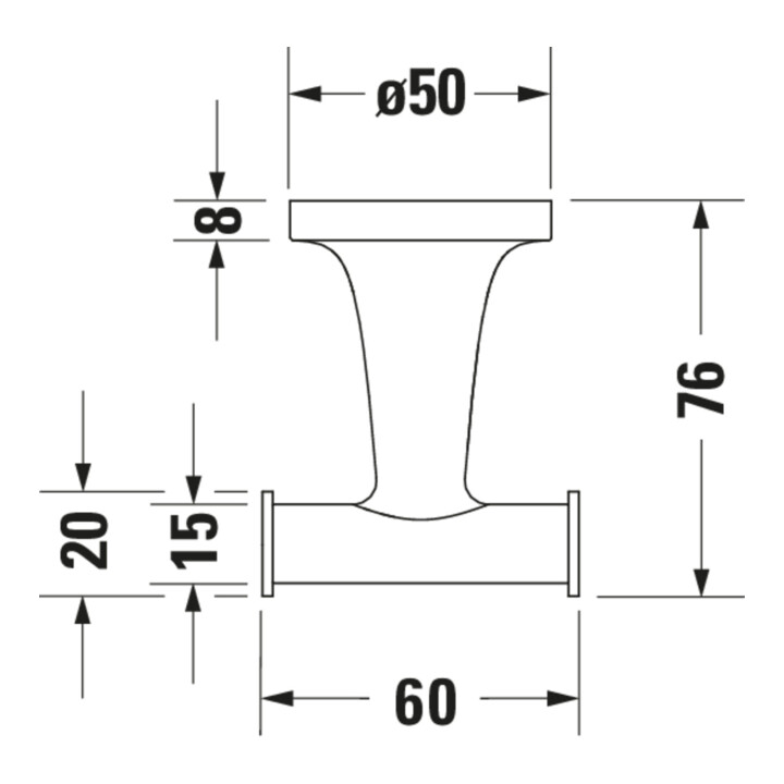 Duravit Starck T Crochet à Serviette Double 6x7,6 cm Bronze Brossé
