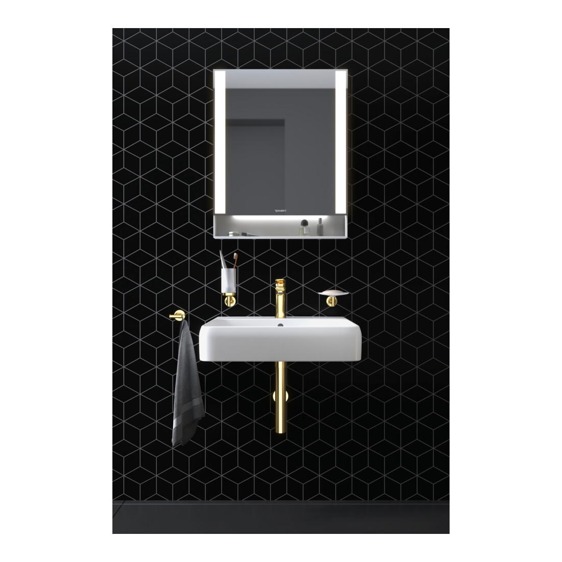 Duravit Starck T Crochet double pour serviette 6x7,6 cm, or poli