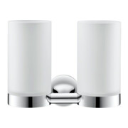 Duravit Starck T Double porte-verre mural, verre blanc mat, chrome