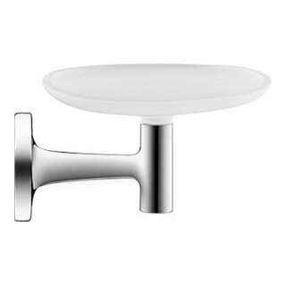Duravit Starck T Porte-savon 14x11,9 cm, mural, verre blanc mat, ES brossé