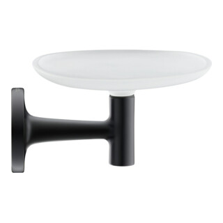 Duravit Starck T Porte-savon 14x11,9 cm, mural, verre blanc mat, noir mat