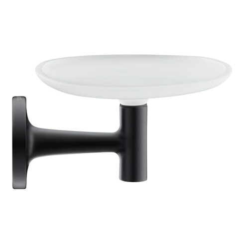 Duravit Starck T Porte-savon 14x11,9 cm, mural, verre blanc mat, noir mat