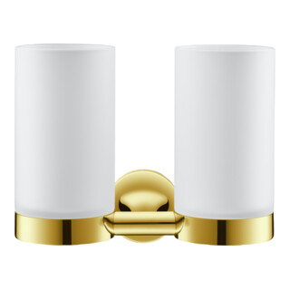 Duravit Starck T Support en verre double, mural, verre blanc mat, or poli