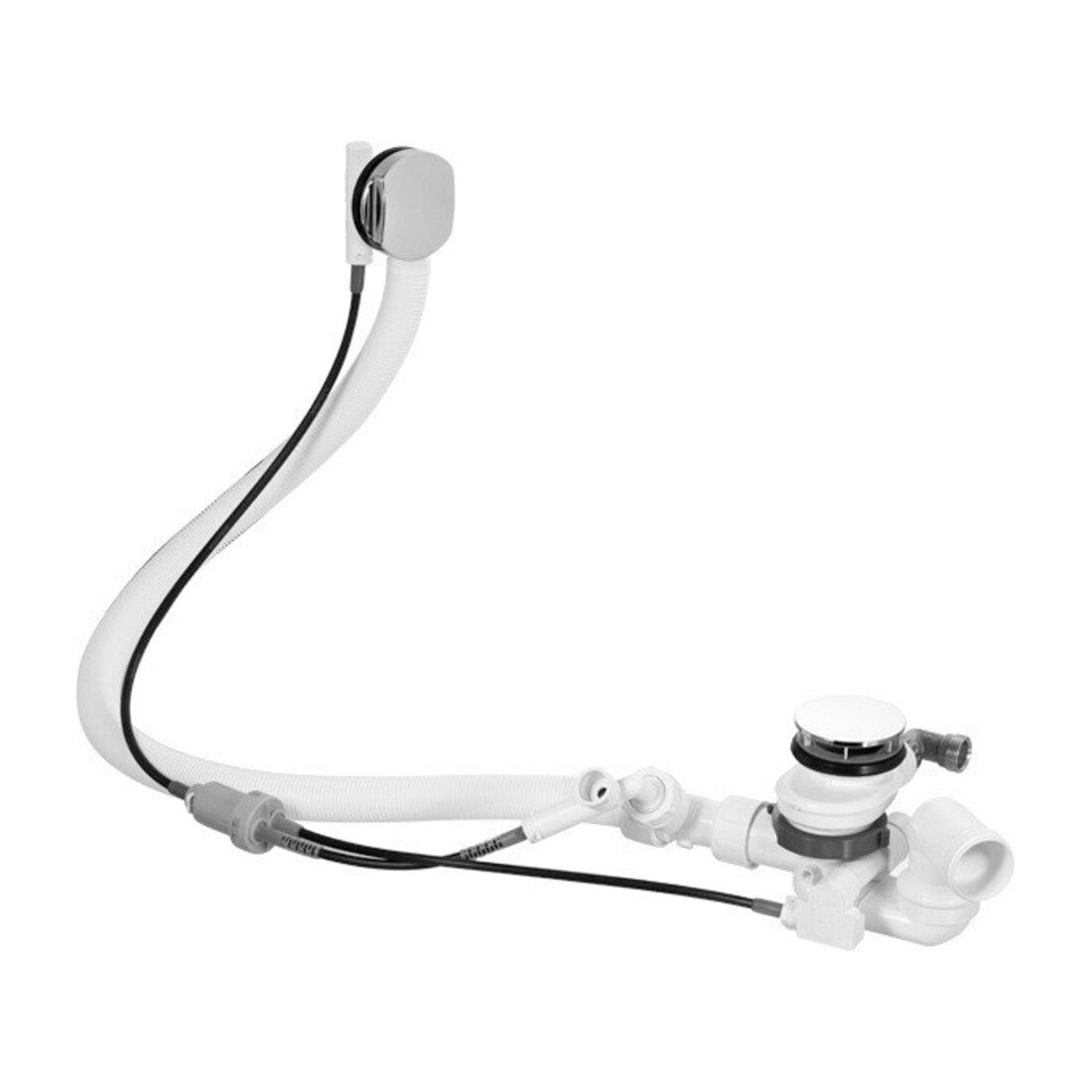 Duravit Supplément avec trop-plein et vidange au sol, pour baignoire, chrome
