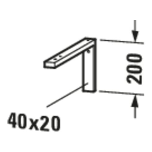 Duravit Support console angle 4x42,5 cm, poudré, noir diamant
