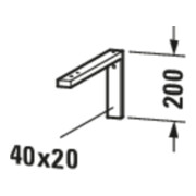 Duravit Support console angle 4x42,5 cm, poudré, noir diamant-3