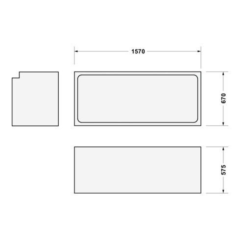Duravit Support de baignoire D-Code 157x67 cm