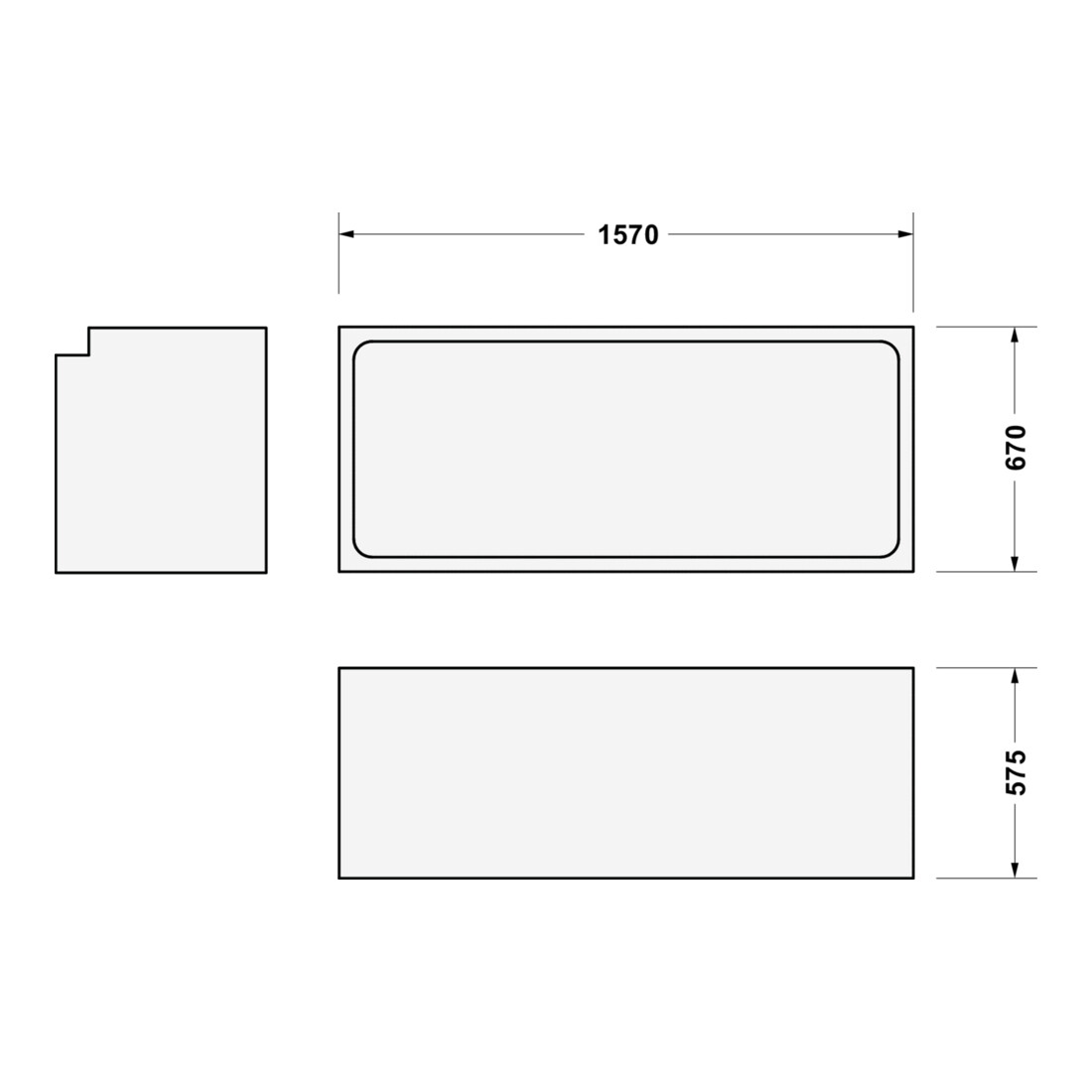 Duravit Support de baignoire D-Code 157x67 cm
