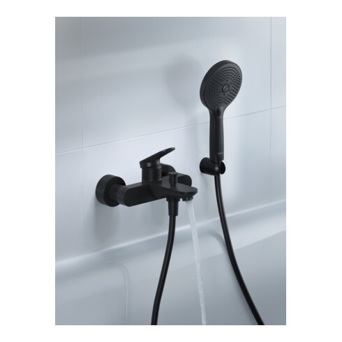 Duravit Support de douche fixe, plastique, noir mat