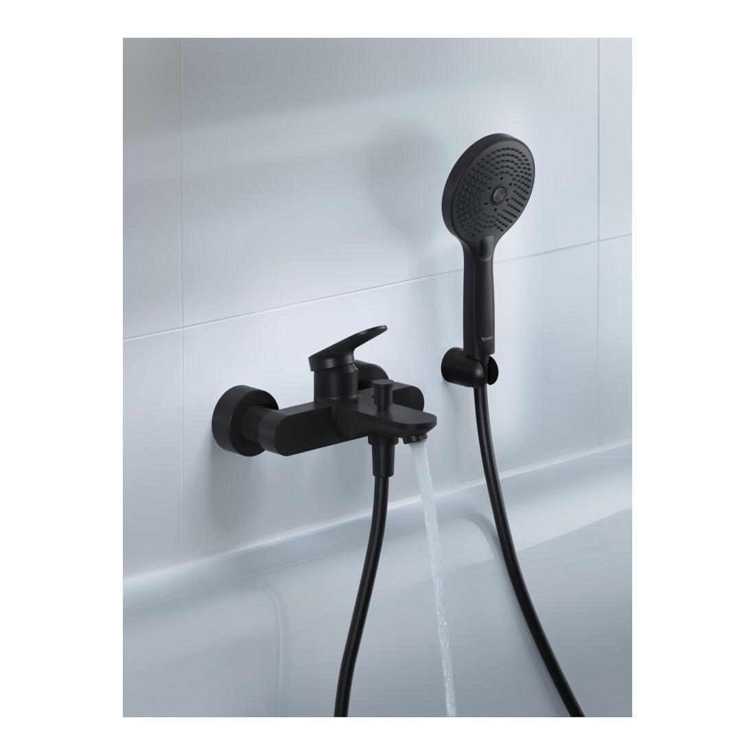 Duravit Support de douche fixe, plastique, noir mat