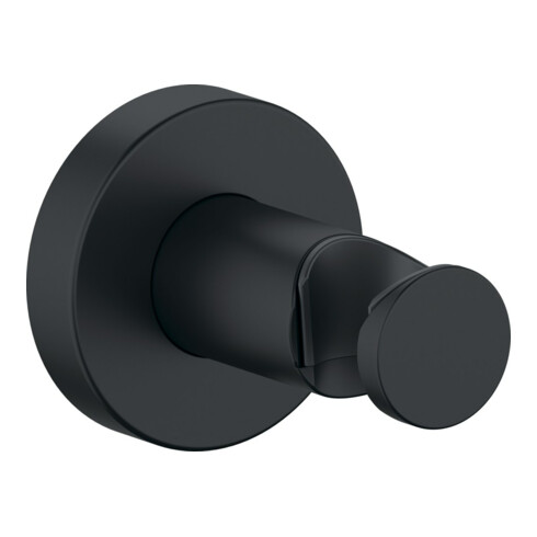 Duravit Support de douche fixe, rosace ronde, acier inoxydable, noir mat