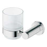Duravit Support en verre D-Code 11,5x10,2 cm, verre blanc mat, verre clair, chrome