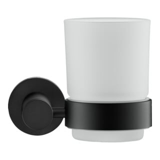 Duravit Support en verre D-Code 11,5x10,2 cm, verre dépoli, verre transparent, noir mat