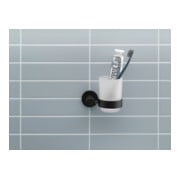 Duravit Support en verre D-Code 11,5x10,2 cm, verre dépoli, verre transparent, noir mat-2