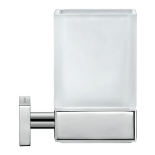 Duravit Support en verre Karree 7x10 cm, verre blanc mat, support chrome