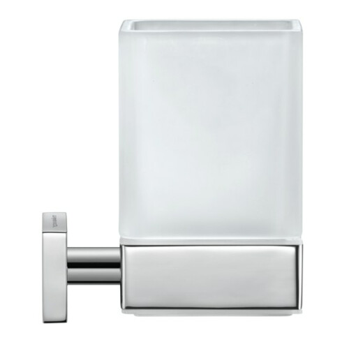 Duravit Support en verre Karree 7x10 cm, verre blanc mat, support chrome