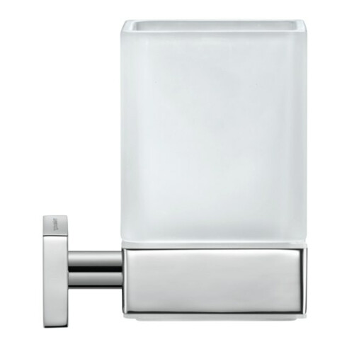 Duravit Support en verre Karree 7x10 cm, verre blanc mat, support chrome