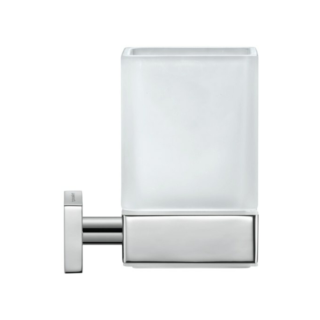 Duravit Support en verre Karree 7x10 cm, verre blanc mat, support chrome