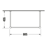 Duravit Support métallique Vero f MWT 032985, hauteur augmentée +6,5 cm, chromé-5