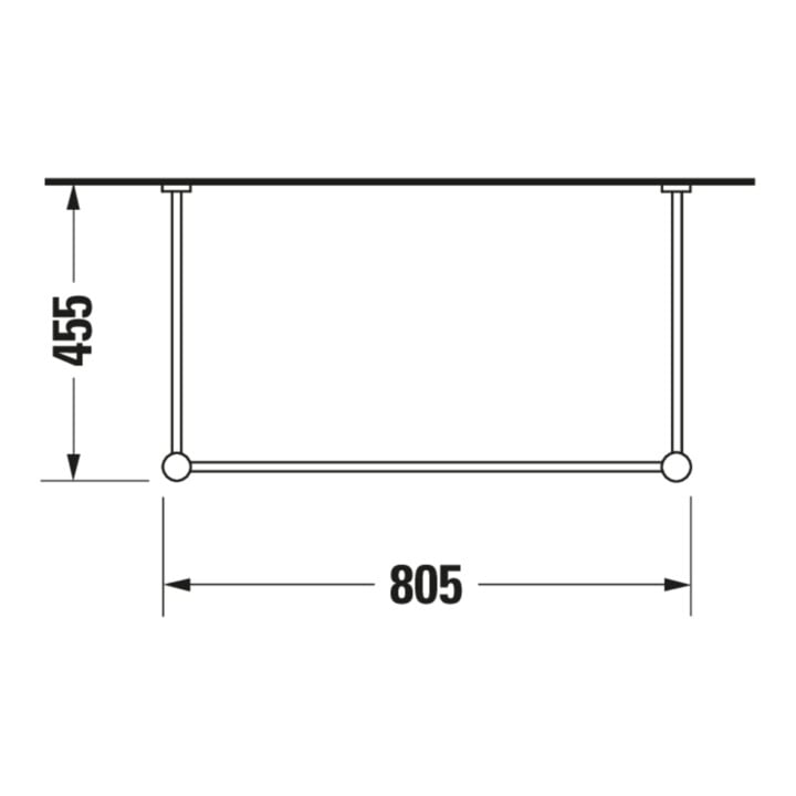 Duravit Support métallique Vero f MWT 032985, hauteur augmentée +6,5 cm, chromé
