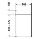 Duravit Support métallique Vero f MWT 032985, hauteur augmentée +6,5 cm, chromé