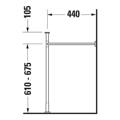 Duravit Support métallique Vero f MWT 032985, hauteur augmentée +6,5 cm, chromé
