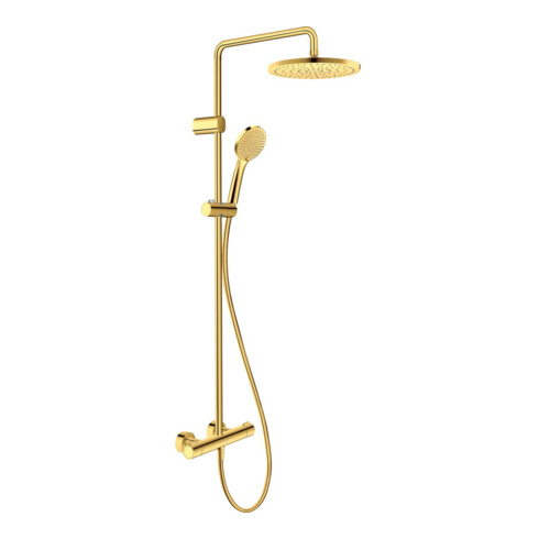Duravit Système de douche 1000 MinusFlow Sortie 354 mm, avec thermostat, or poli