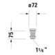 Duravit Tige de vidange d 72 mm, pour lavabo sans trop-plein, acier inox brossé-3