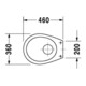 Duravit Trocken-Stand-WC Duraplus 36x46cm, für Klappenverschluss, weiß
