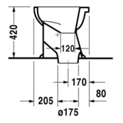 Duravit Trocken-Stand-WC Duraplus 36x46cm, für Klappenverschluss, weiß-4