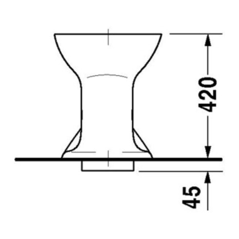Duravit Trocken-Stand-WC Duraplus 36x46cm, für Klappenverschluss, weiß